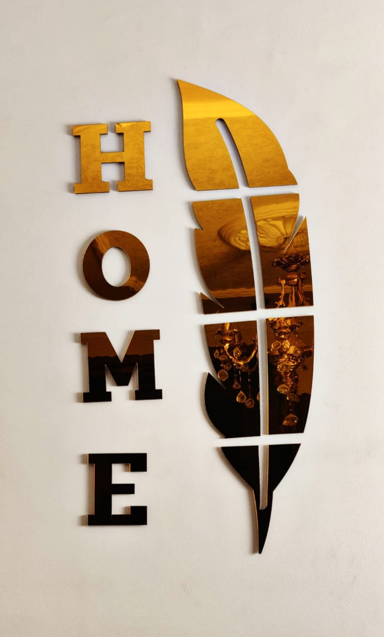 Golden Acrylic HOME Wall Decor